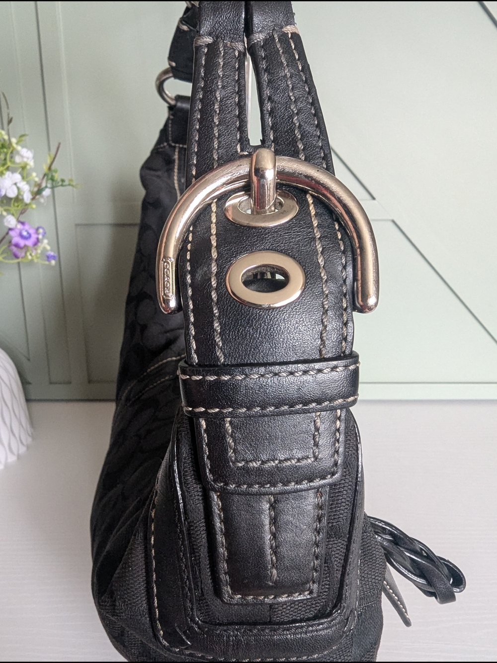 Vintage Coach Soho Signature Jacquard Hobo Bag - Picture 6 of 10